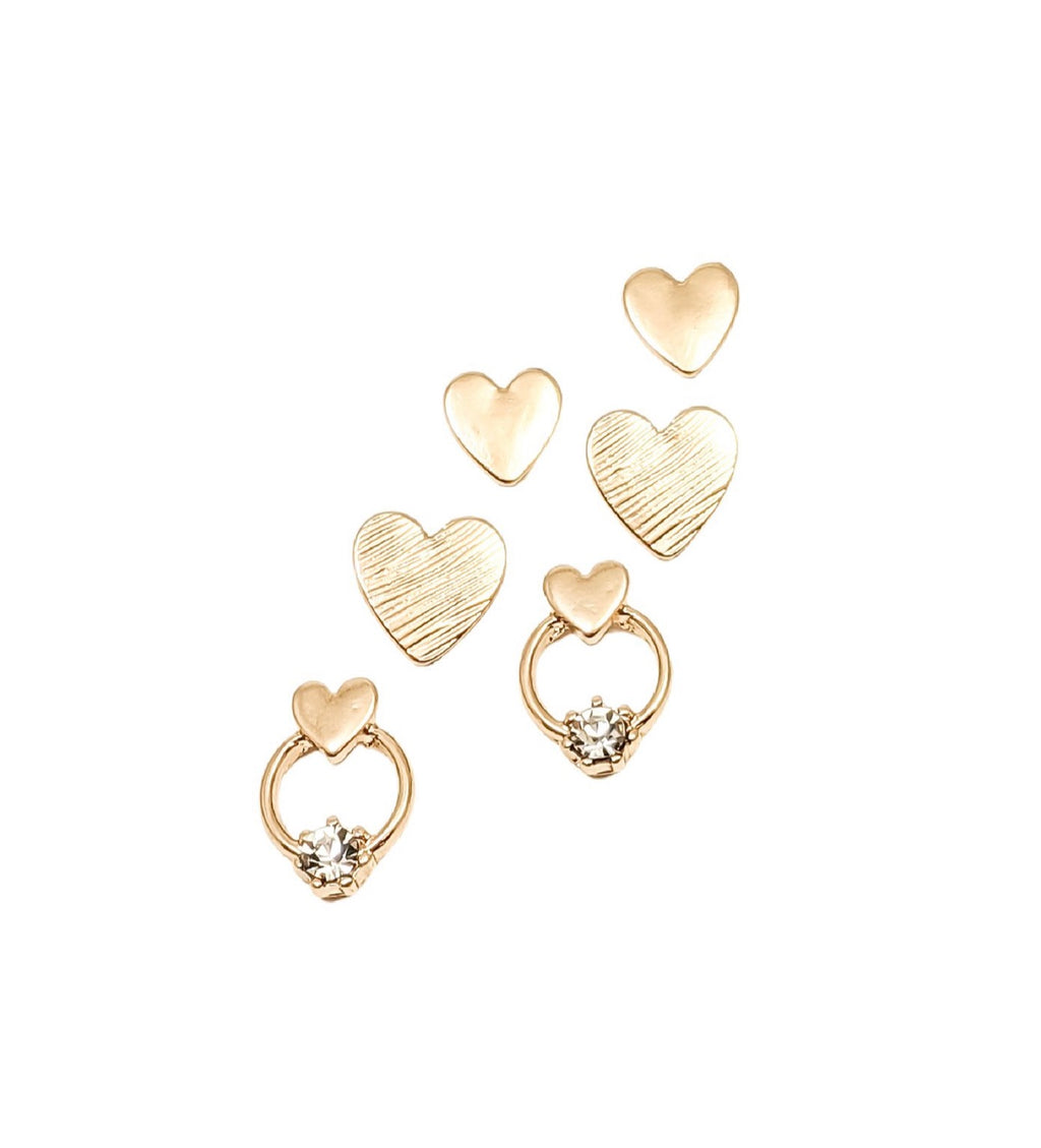 Heart earrings set