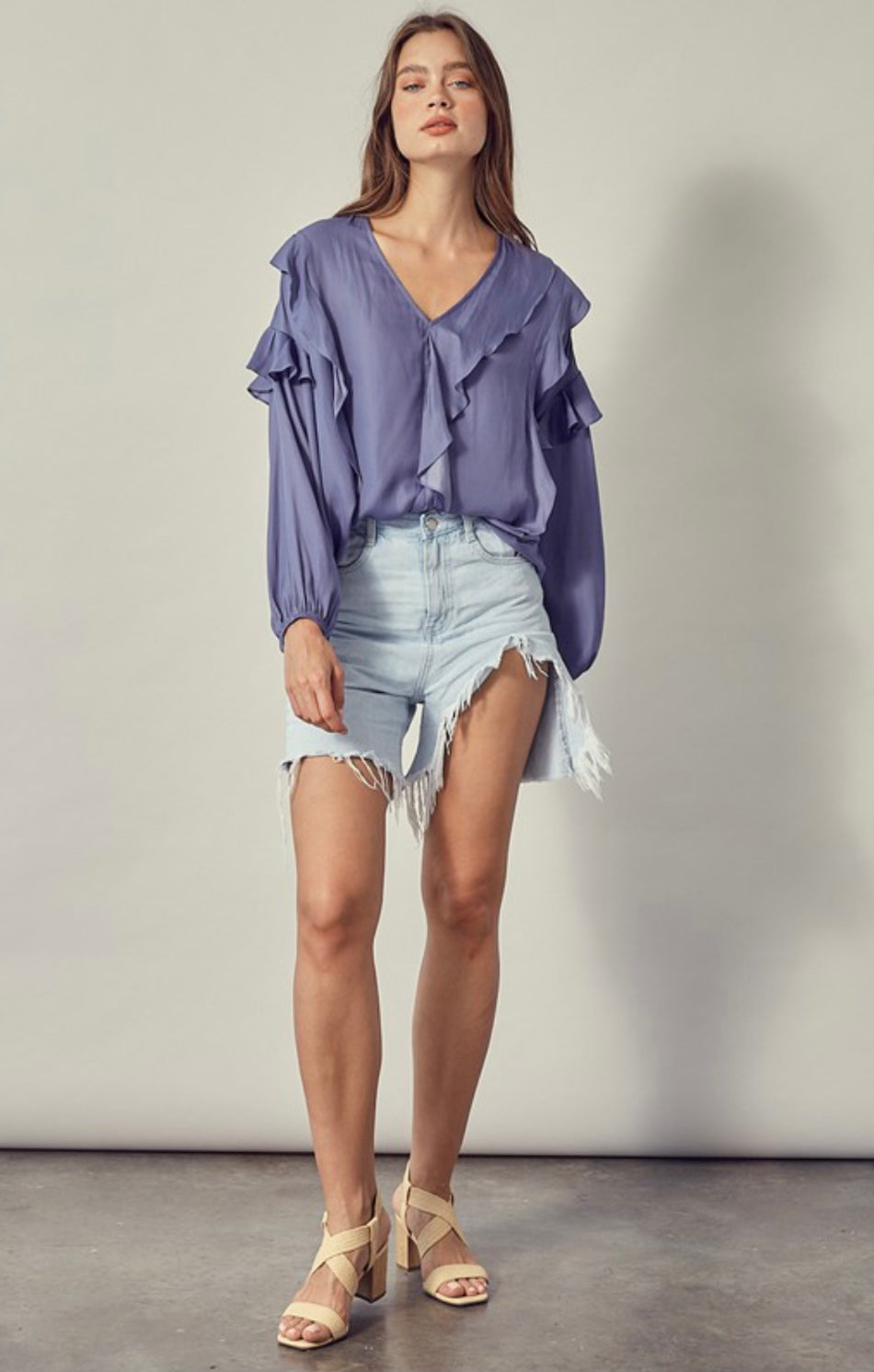 Orchid Mist Ruffle Top