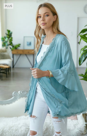 Aqua Kimono Cardigan