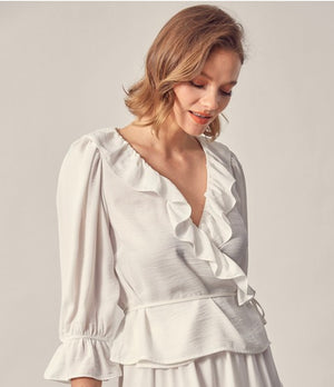 Ruffle Wrap Top