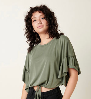 Military Green Crop Top