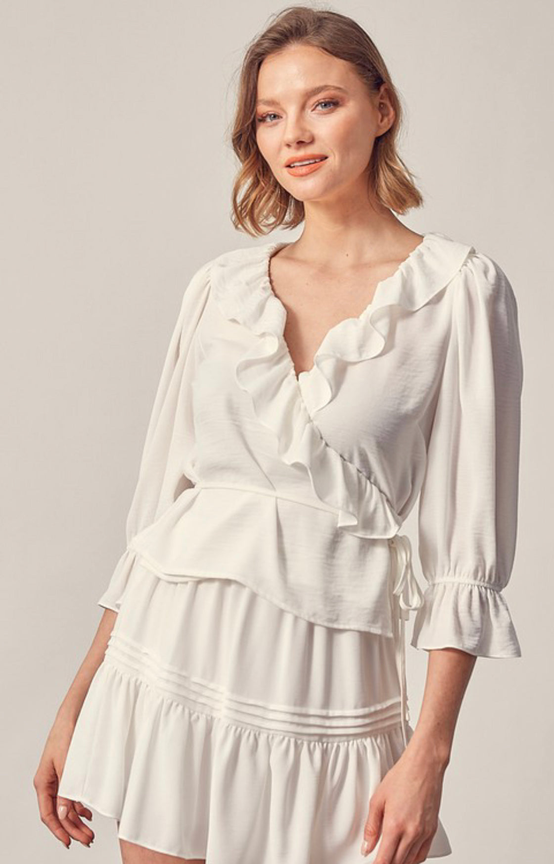 Ruffle Wrap Top