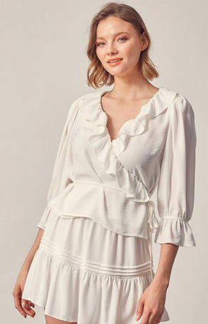 Ruffle Wrap Top