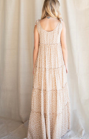 Ivory Dot Print Maxi Dress