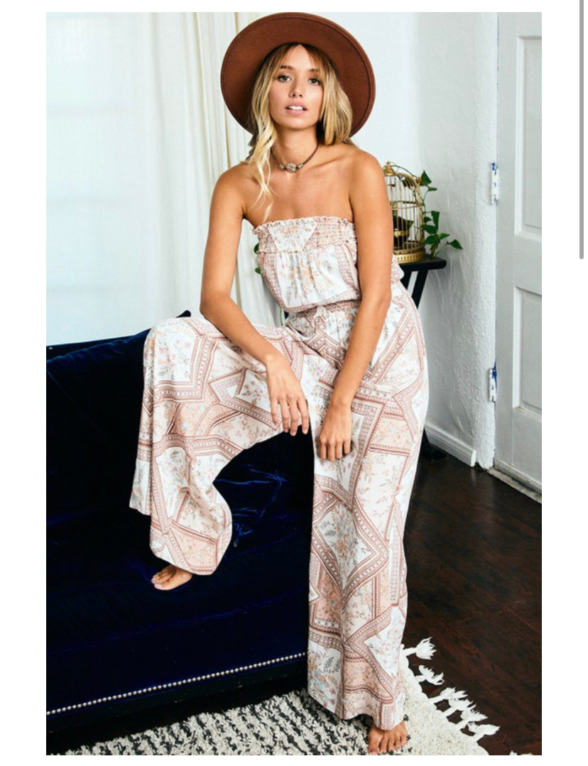 Off Shoulder Wide Leg Jumpsuit